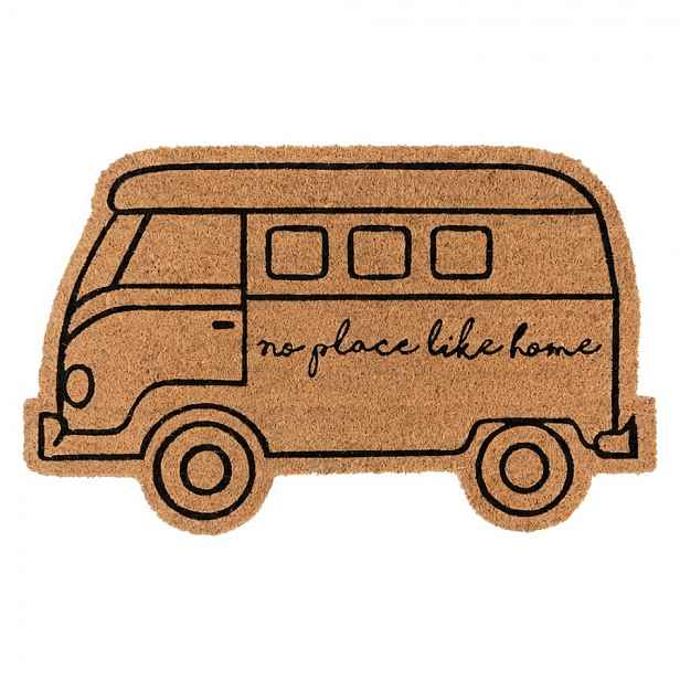 Hnědá kokosová rohožka ve tvaru retro autobusu - 75*45*1 cm Clayre & Eef