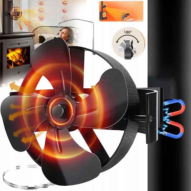 Krbový Ventilátor 4 Lopatky, Úspora Energie, Tichý, S Magnetickou Funkcí