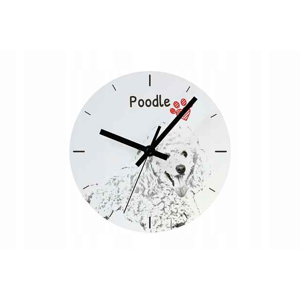 Pudl, závěsné a stojící hodiny se psem, personalizace fotografií, 20 cm