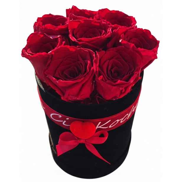 Živé věčné růže v krabičce na Dárek k Valentýnu, Dni žen, voňavé