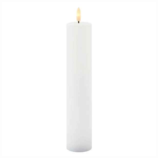 Dobíjecí LED svíčka z pravého vosku Sille, Ø 5 × 25 cm, bílá