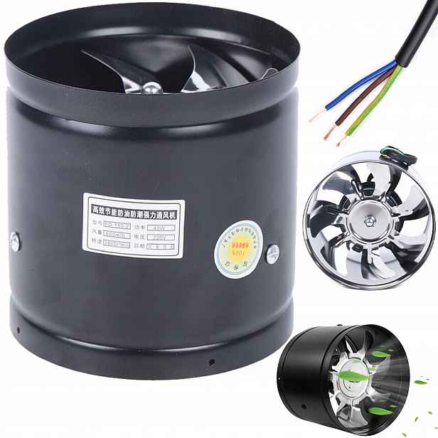 Odsávací Kanálový Ventilátor 500 M3/H 150 MM Tichý 40 W Pólový 2800 Ot/min