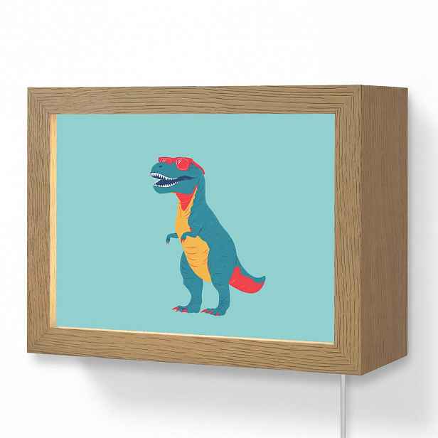 OnlyWow NÁSTĚNNÁ LAMPA Dinosaurus - Modrá - Sluneční brýle 20x15 cm