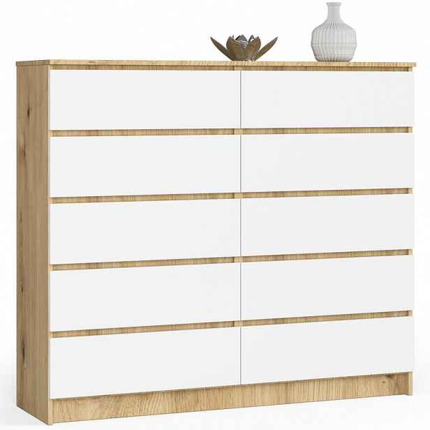 RAUMHIRSCH FURNITURE KOMODA dub Artisan, bílá 121/138/40
