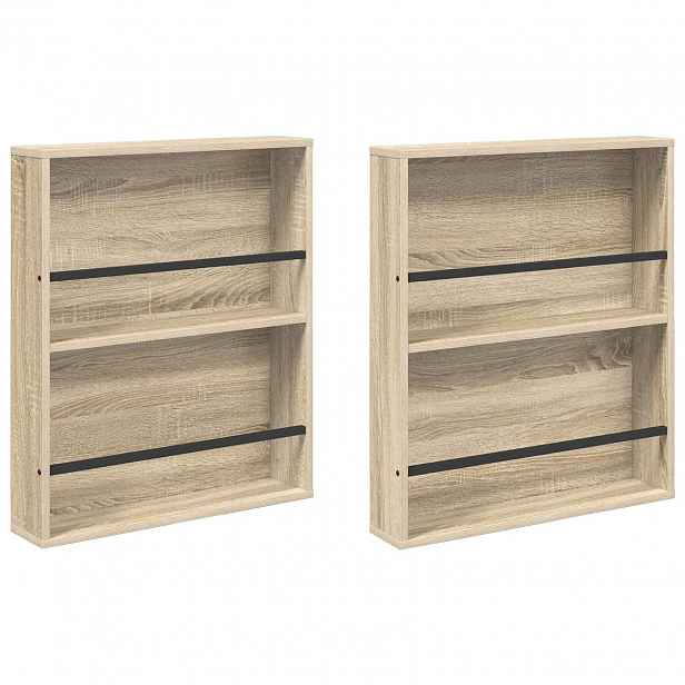 vidaXL Regál na časopisy s policí 2 ks Sonoma dub 60 x 12 x 70 cm