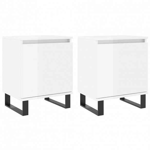 vidaXL Noční stolky 2 ks bílé vysoký lesk 40x30x50 cm kompozitní dřevo