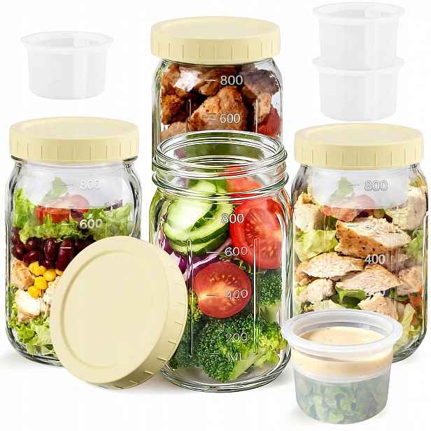 4 Ks Lunchbox Zavařovací Sklenice Krabička Na Salát Na Svačinu