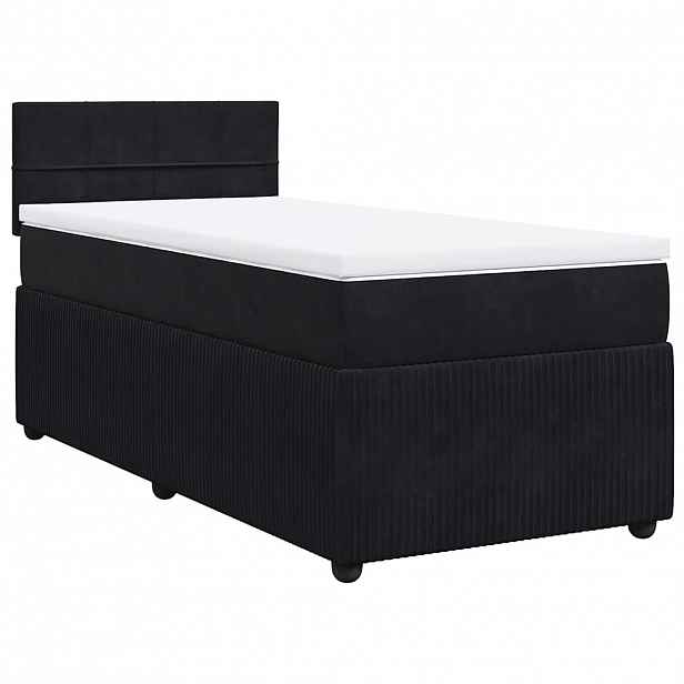 vidaXL Box spring postel s matrací černá 80 x 200 cm samet