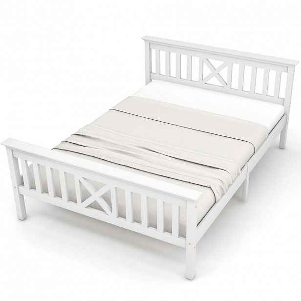 CHICFURN POSTELOVÝ RÁM 140/200 cm v bílé barvě z masivní borovice