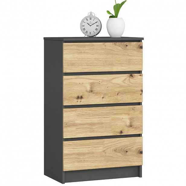 RAUMHIRSCH FURNITURE KOMODA grafitově šedá, dub Artisan 99/60/40