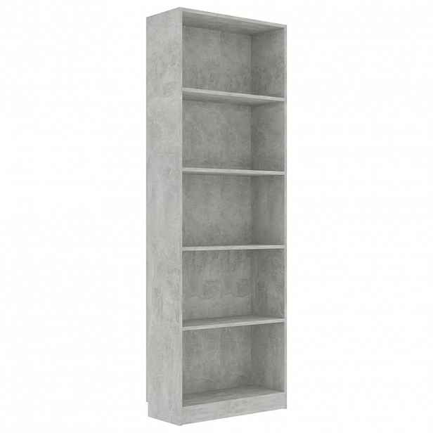 vidaXL 5patrová knihovna betonově šedá 60x24x175 cm kompozitní dřevo