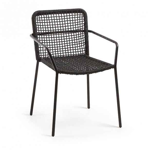 Černá zahradní židle s ocelovou konstrukcí La Forma Bomer