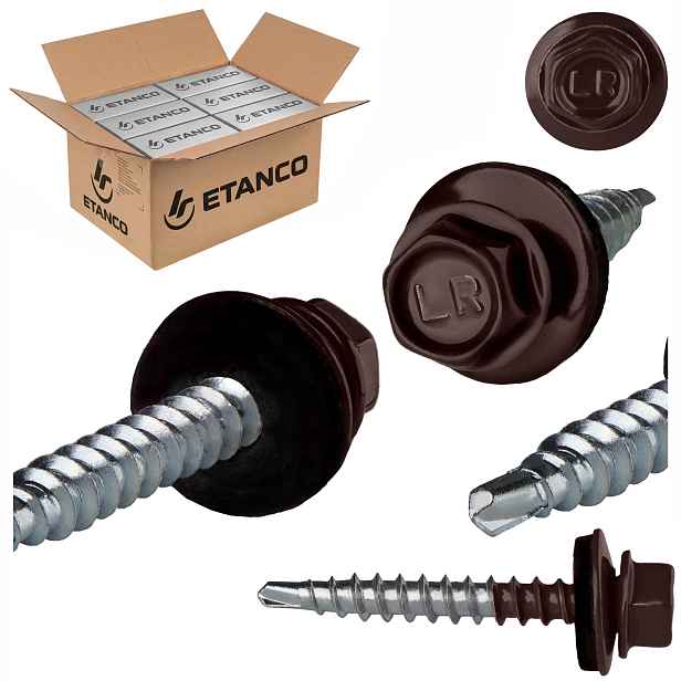 Farmářské vruty 4,8 x 35 mm Ral 8017 1500ks plechové vruty Etanco GTF2 Z14