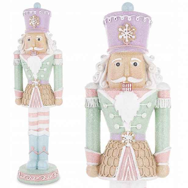 Figurka Louskáček 35 cm Zelená Růžová Modrá Na Vánoce 30 40