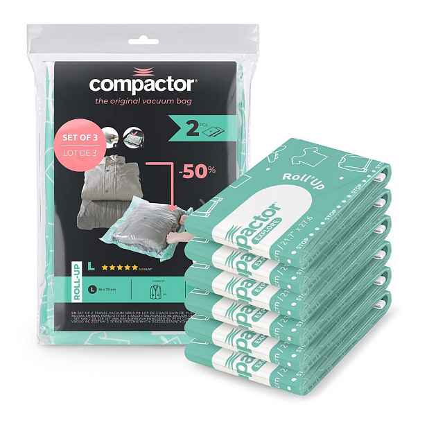 Vakuové pytle v sadě 6 ks Roll-Up – Compactor