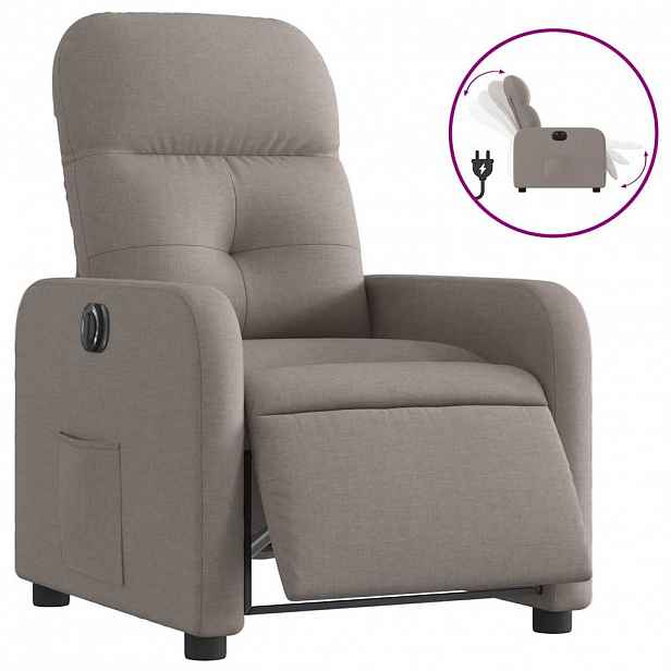 vidaXL Elektrické polohovací křeslo taupe textil