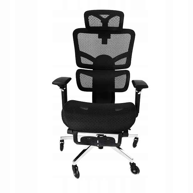Ergonomické kancelářské křeslo, nastavitelná kancelářská židle ze síťoviny černá