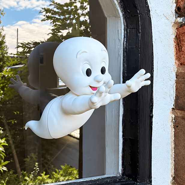 TEMU 1 ks Dekorace ducha procházejícího oknem, ozdoba ducha do okna, 3D tištěná halloweenská dekorace, bílá figurka ducha vhodná na vchodové dveře,