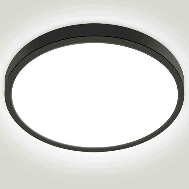 Stropní Svítidlo Nástěnný Led 50 cm Kulatý Černý 50W 4250lm 4000K Neutrální bílá barva