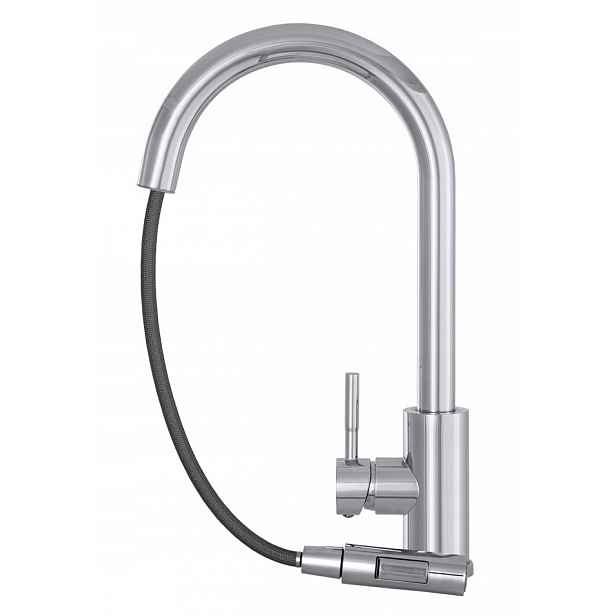 Kuchyňská Baterie S Vytahovací Sprškou Chrom Nerezová Ocel Kohoutek Snake Slim