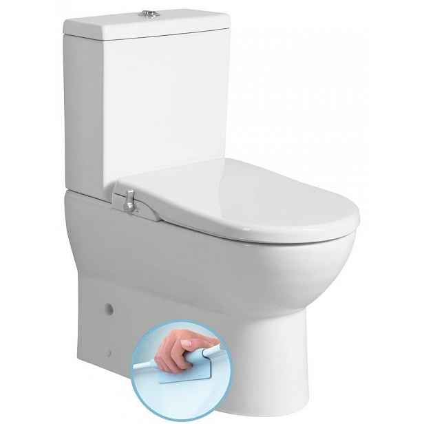 SAPHO - JALTA WC kombi s funkcí bidetu Clean Star,  Rimless, spodní/zadní odpad, bílá LB402-1