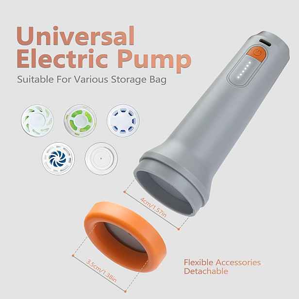 TEMU Elektrická vakuová pumpa, 1500mAh dobíjecí bezdrátová vzduchová pumpa s dlouhou výdrží, přenosná cestovní kompresní sáček s vakuovou pumpou,