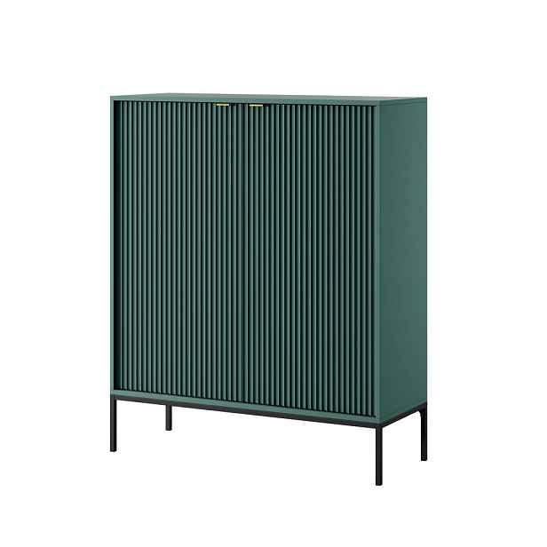 MASSENO VYSOKÁ KOMODA STELLARE, 104/125/39 cm s 2 dvířky, světle zelená
