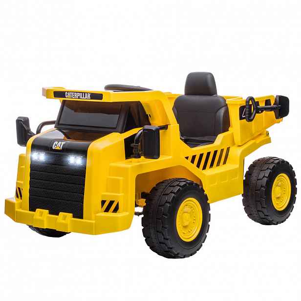 AIYAPLAY DĚTSKÝ elektrický traktor 12 V, traktor s dálkovým ovládáním, lopatka, žlutý