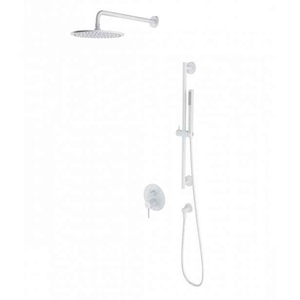 OMNIRES Y - Sprchový set s baterií pod omítku, s tělesem, průměr 25 cm, matná bílá SYSY47WM
