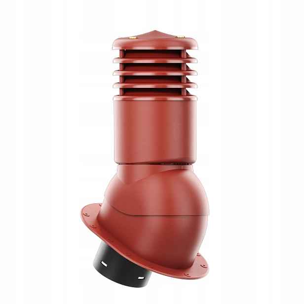 Větrací komín s podstavcem a těsněním Pi fi 150 mm, zateplený, červený
