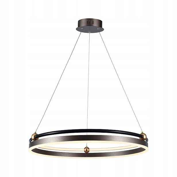 Závěsná Led lampa hnědá, moderní kulatý prstenec 62 cm, teplá barva V-tac