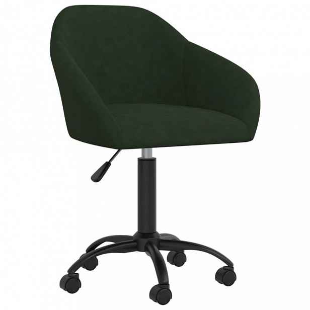 Otočná jídelní židle samet / kov Tmavě zelená