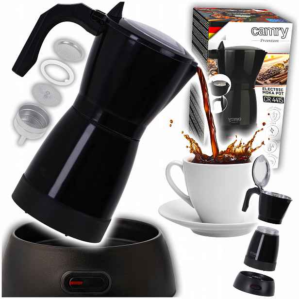 Elektrická Kávovarka Moka Camry CR4415 Ideální Do Domácí Kanceláře Stylová 300 ml