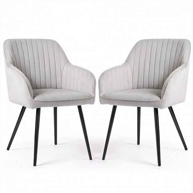 RAUMHIRSCH FURNITURE ČALOUNĚNÁ ŽIDLE, sada 2 ks, kovové nohy šedé 54,5/82/58