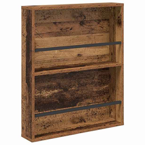 vidaXL Regál na časopisy Staré dřevo 60 x 12 x 70 cm Kompozitní dřevo
