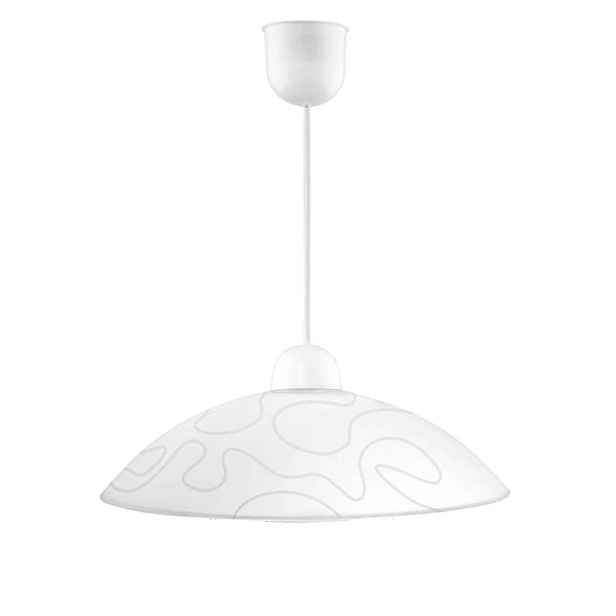 Závěsná lampa Malibu z bílého skla