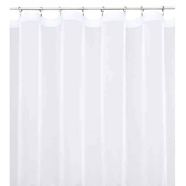 Hotová klasická jednoduchá záclona z hladkého voálu, bílá, šířka 600 x 180 cm