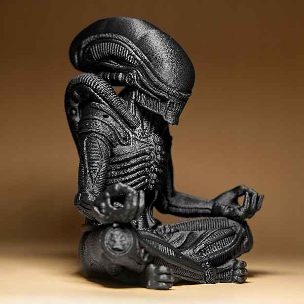 Meditující Xenomorph Alien Figurka Dekorace Soška 20 cm Halloween Zen