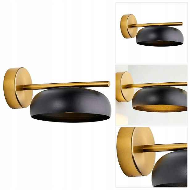 Zlaté nástěnné svítidlo Olaf je minimalistické v chodbě nad stolem Sigma Lighting