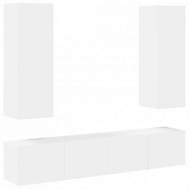 vidaXL 4dílný set TV skříněk bílý kompozitní dřevo