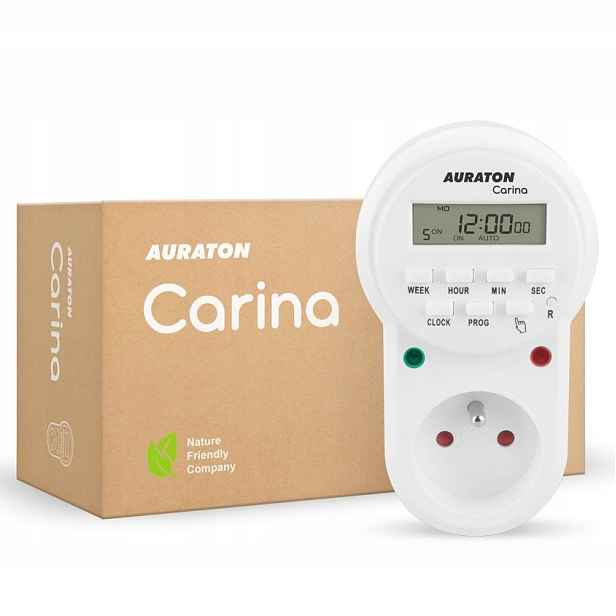 Auraton Carina Týdenní Multifunkční Časový Spínač Zásuvka