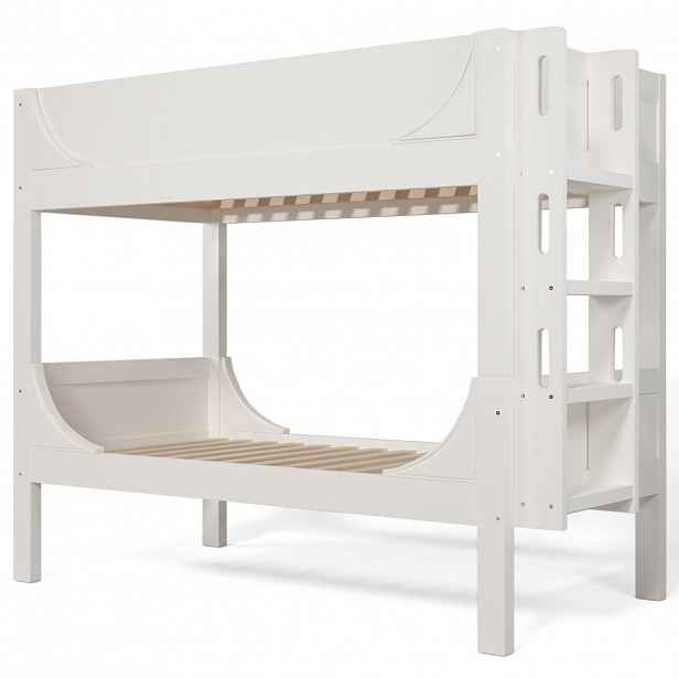 CHICFURN PATROVÁ POSTEL 90/200 cm v bílé barvě s dělitelnou konstrukcí a variabilním žebříkem