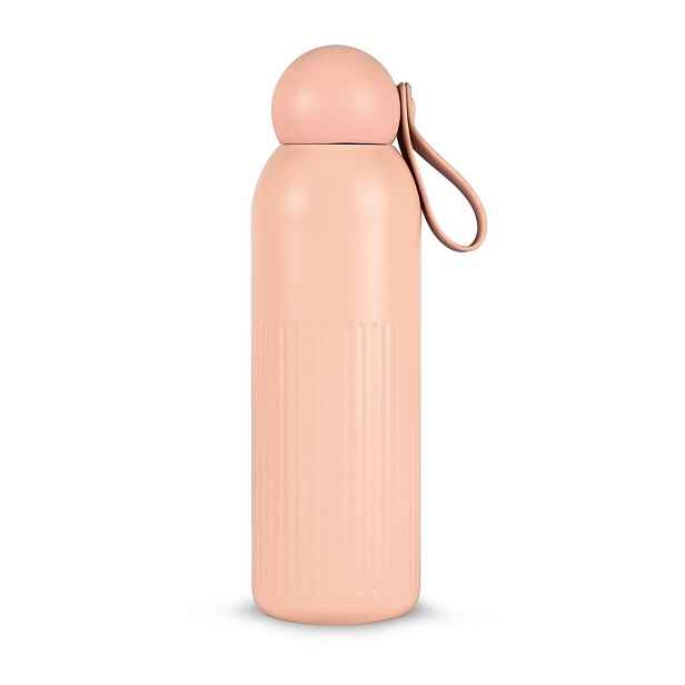 Růžová termoláhev s brčkem z nerezové oceli 500 ml Tekla – Sagaform