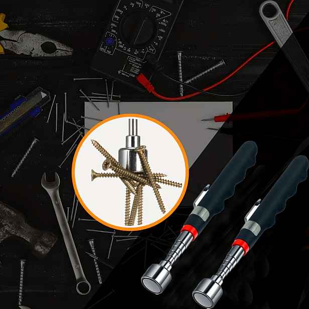 TEMU 2 ks Teleskopické magnetické zvedáky pro náročné použití s magnetickými tyčemi o hmotnosti 16 , ergonomická protiskluzová rukojeť, ruční design,