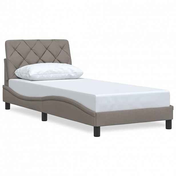 vidaXL Rám postele bez matrací taupe 90x190 cm textil