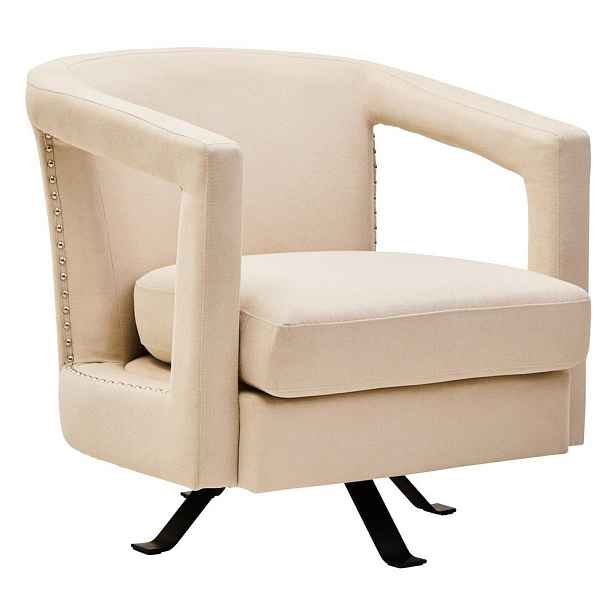 Béžové otočné sametové křeslo Hestia – Premier Housewares