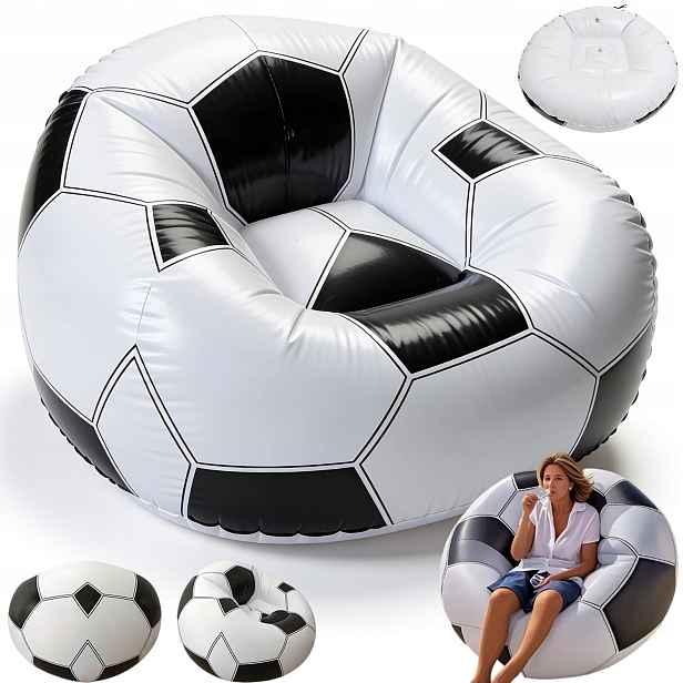 Nafukovací křeslo Fotbal Zakřivené Opěradlo Ergonomické Pohodlí 110*110CM