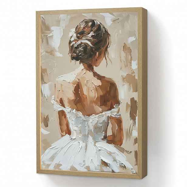 OnlyWow NÁSTĚNNÁ LAMPA S AKUMULÁTOREM Žena - malba - abstraktní - béžová - moderní 40x60 cm