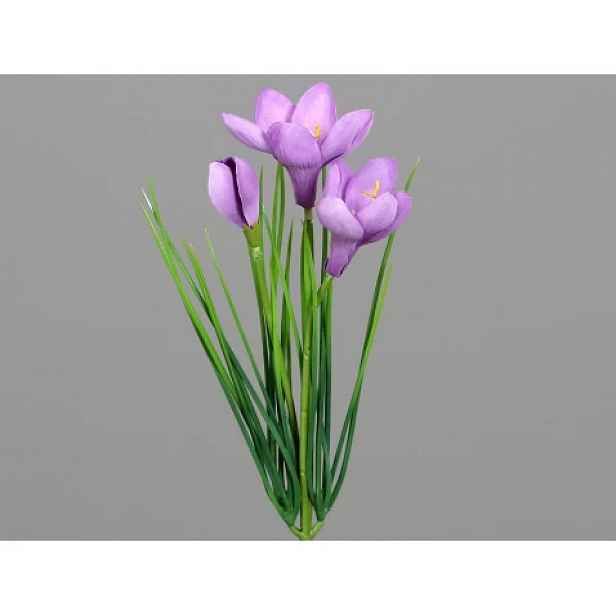 Umělá květina Krokus 30 cm, fialová
