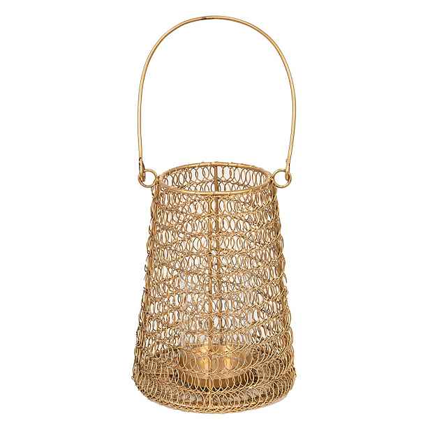 Měděná antik drátěná lucerna Vanessa - Ø15*21 cm Clayre & Eef